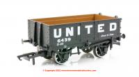 OR76MW4006 Oxford Rail 4 Plank Open Wagon number 6439 - United Collieries